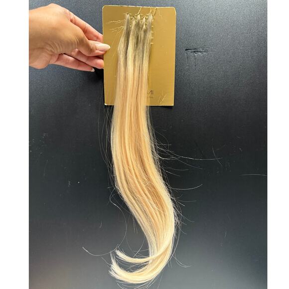 Bellami Keratin Tip Hair Extensions 16" 25g #3/60 Rooted Walnut Brown/Ash Blonde - Picture 6 of 10